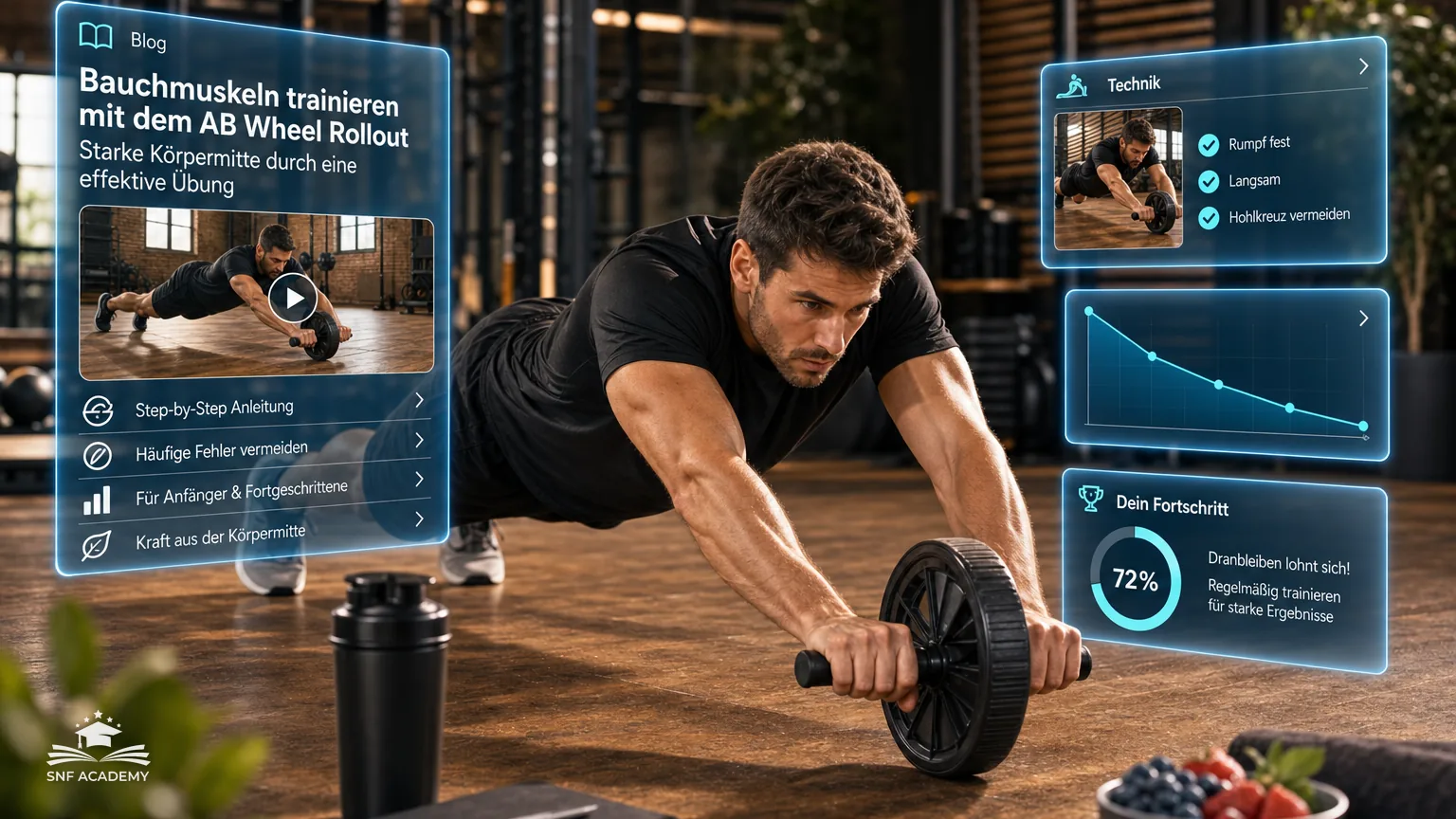 Bauchmuskeln trainieren mit dem AB Wheel Rollout