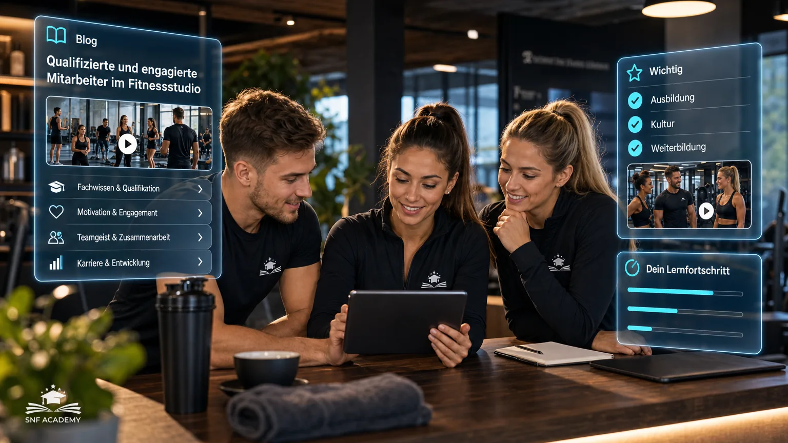 Qualifizierte und engagierte Mitarbeiter im Fitnessstudio