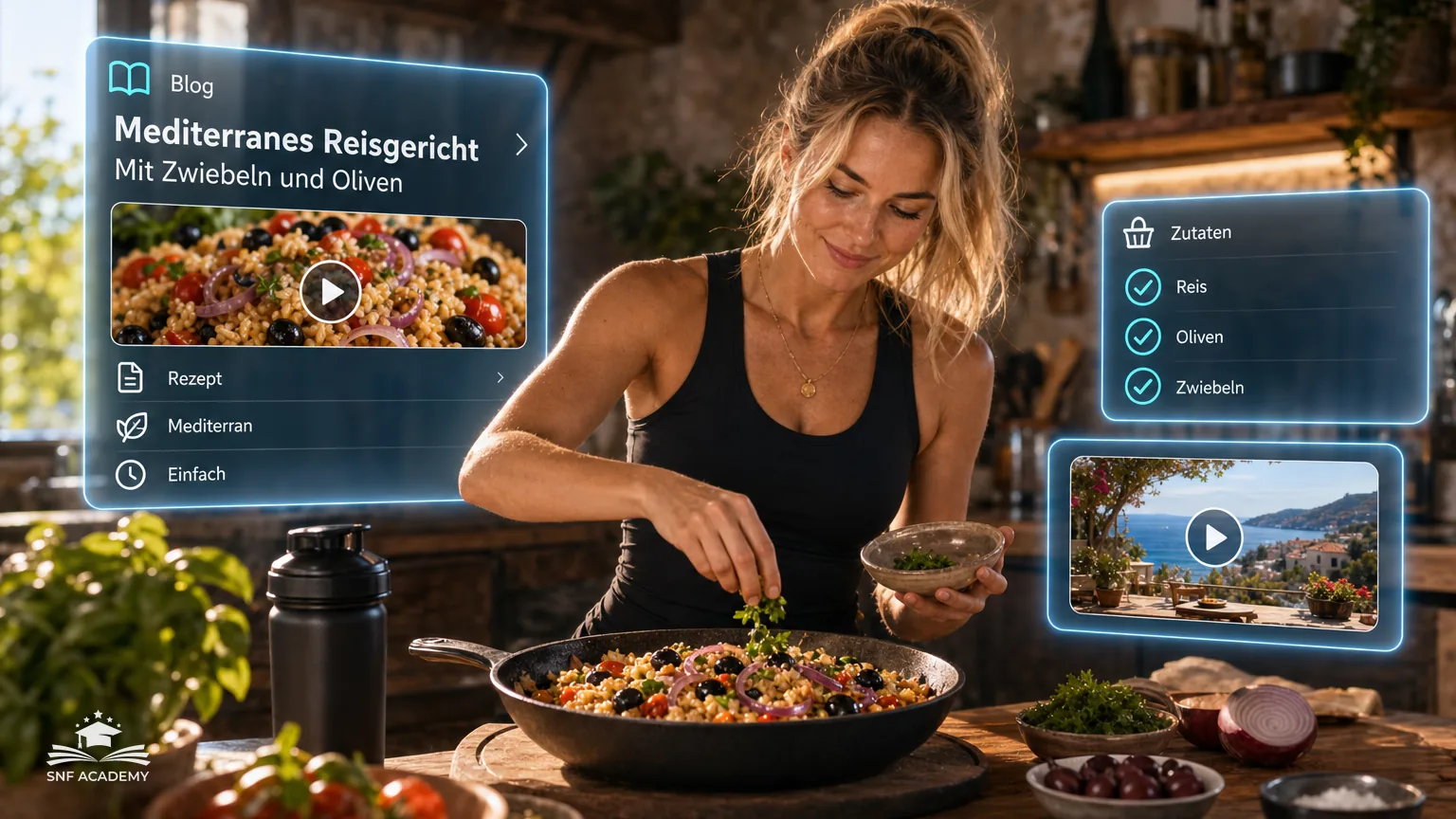 Rezept: Mediterranes Reisgericht mit Zwiebeln, Oliven und mehr
