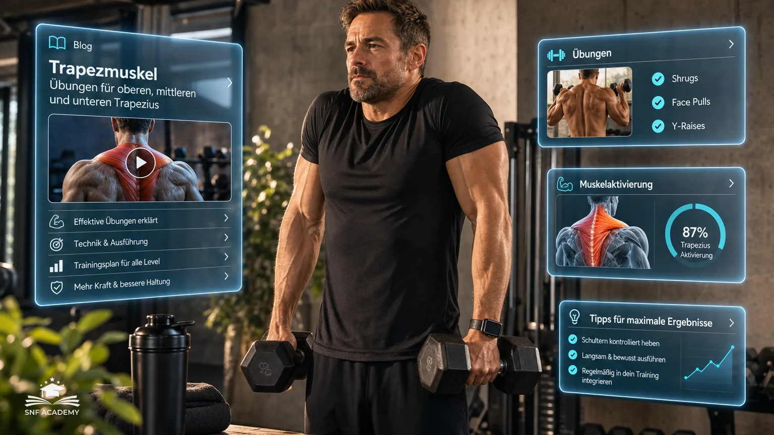 Trapezmuskel: Übungen für oberen, mittleren und unteren Trapezius