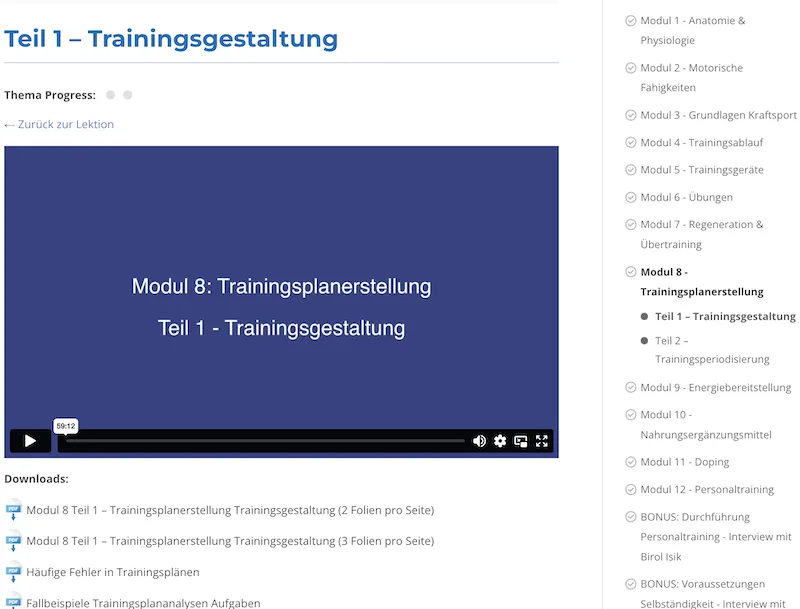 trainingsplan erstellen lernen