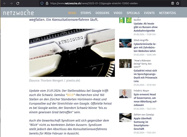 stellenabbau google