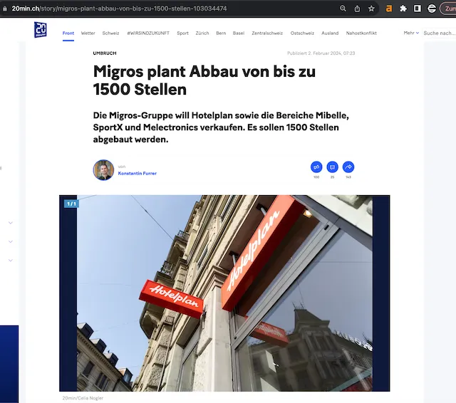 migros baut stellen ab