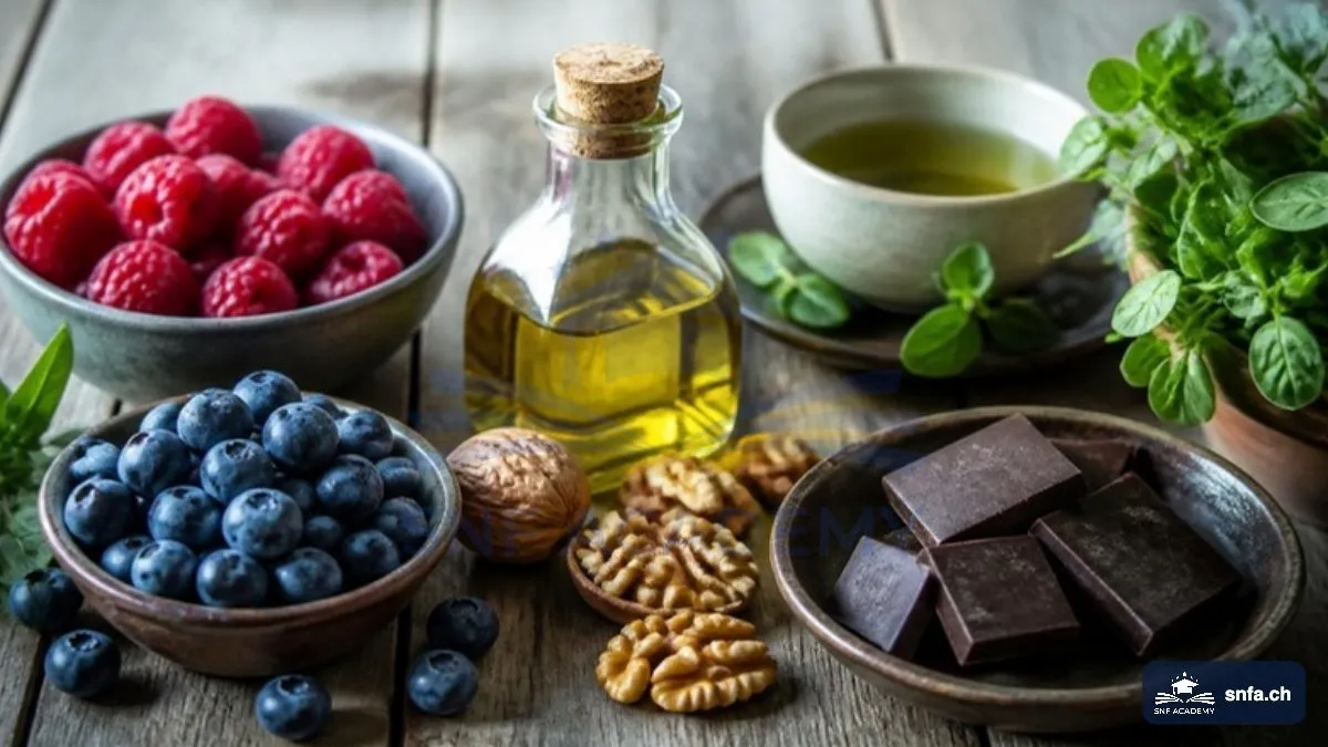 Polyphenole in Lebensmitteln: Beeren, Olivenöl, dunkle Schokolade, Nüsse und grüner Tee – SNF Academy